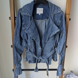 Habitual Women's Blue Motorcycle Denim Jacket - Size S